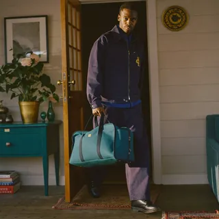 A person leaving home for work in the morning